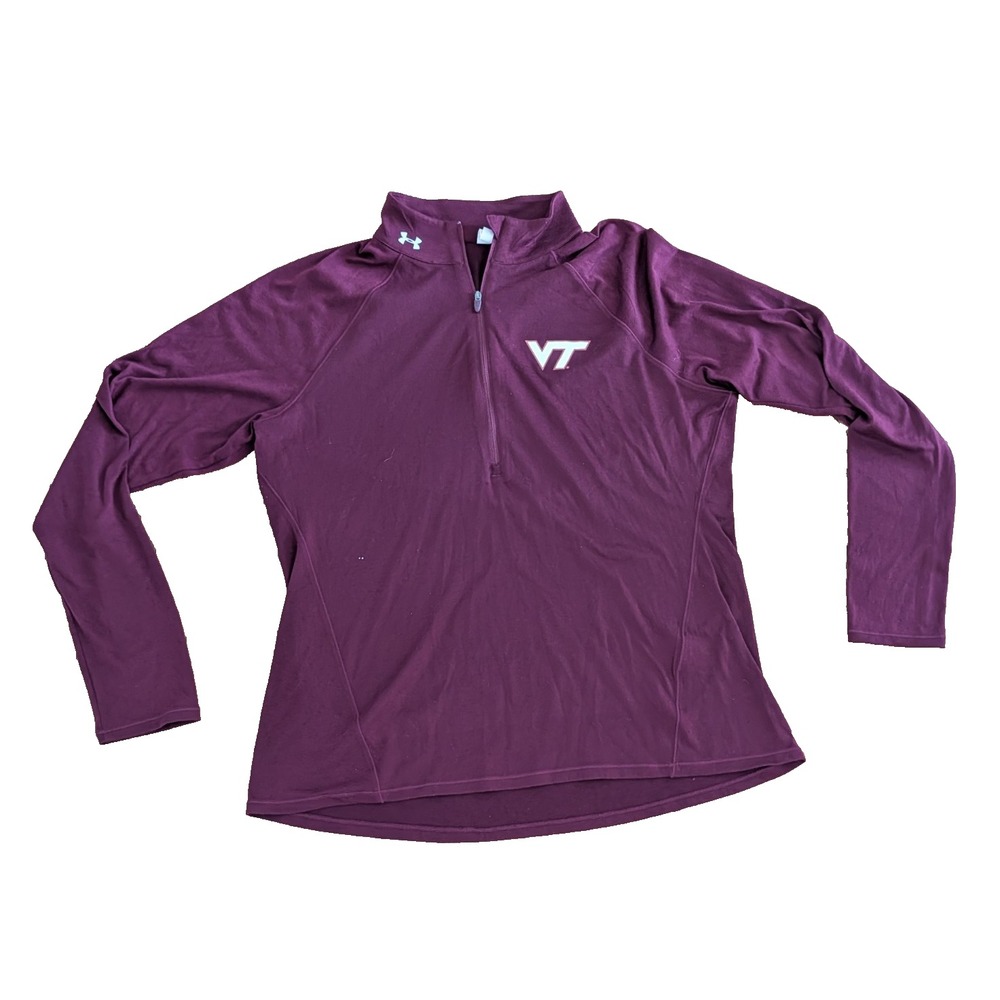 Virginia Tech Hokies 1/4 Zip Pullover Women's XL Maroon Lightweight Under Armour
